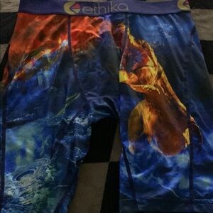 Ethika Boxer Briefs with Fiery Blue and Red Design